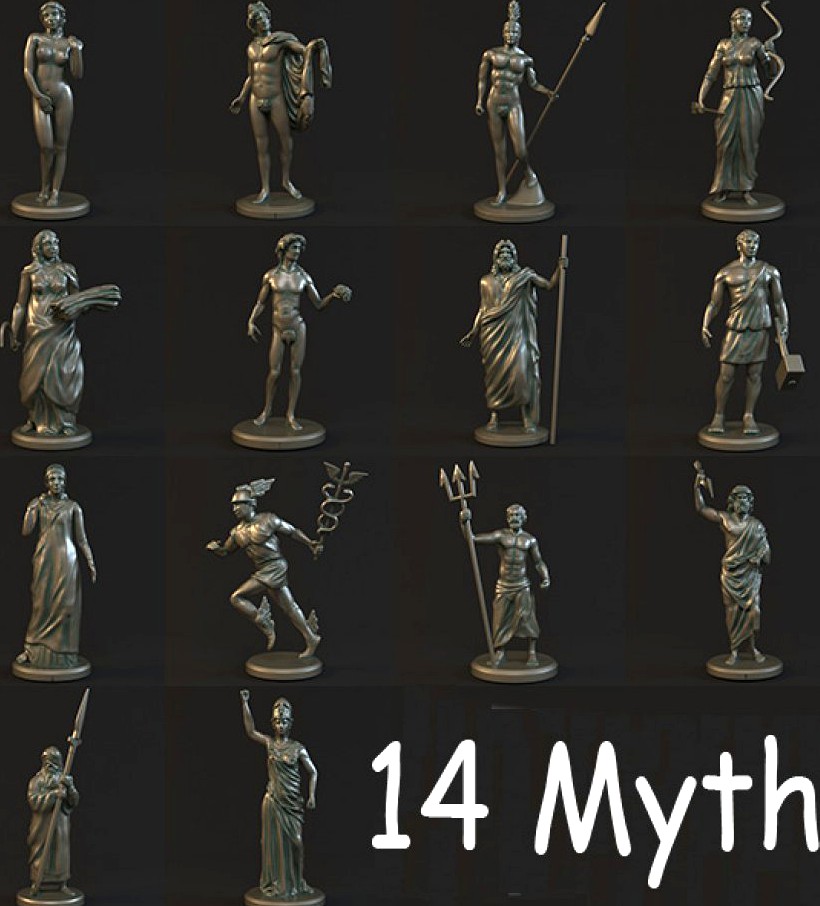 14 Myth Sculpture Collection3d model
