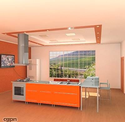 Modern kitchen3d model