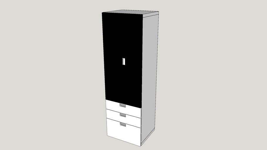 IKEA STUVA Storage combination with doors, drawers, white, black