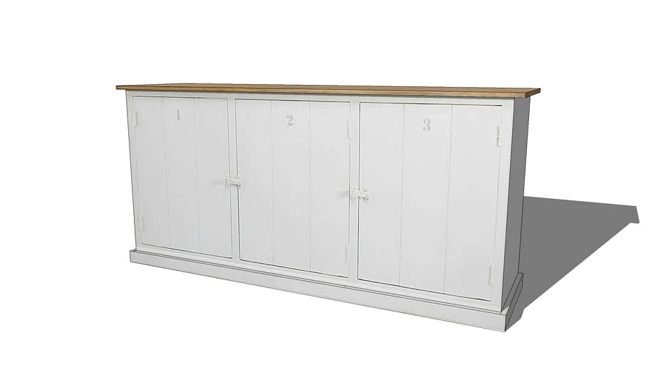 Figuerolles Buffet 3 portes en manguier massif blanc REF 165759 PRIX 799.00