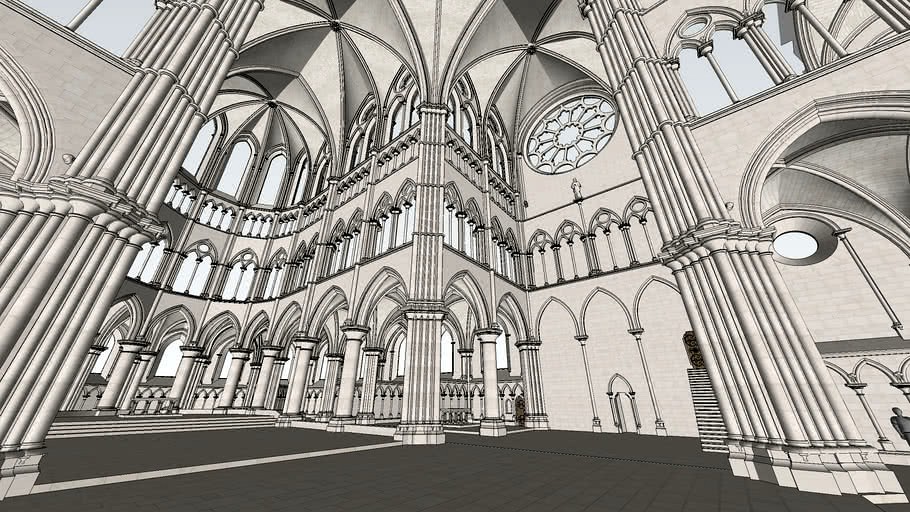 Gothic abbey church - crossing, transepts, choir and nave. WIP]