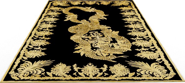 Military brocade rug by Alexander Mcqueen
