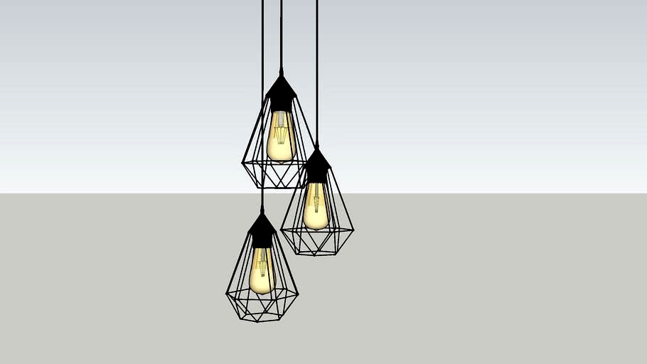 EGLO Vintage Tarbes - Hanglamp - Draadlamp - 3 Lichts