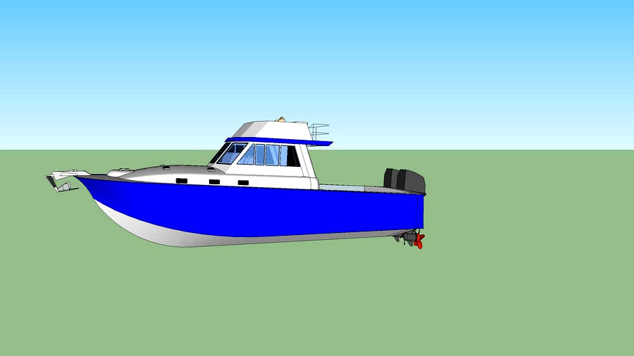 Flared Bow Cabin Cruiser 3d model