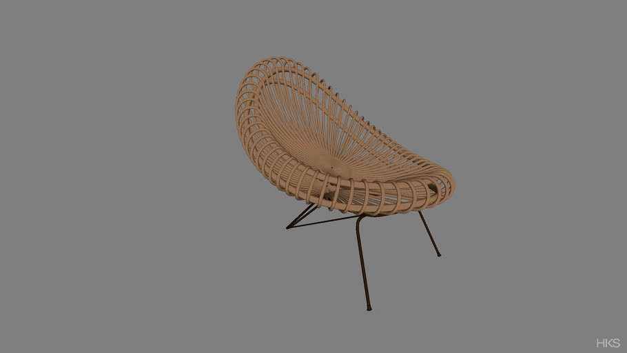 Janine Abraham & Dirk Jan Rol -1st Dibs - Wicker Lounge Chair