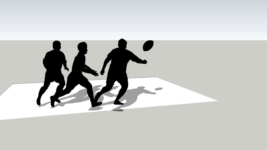 Rugby People 2D Silhouette