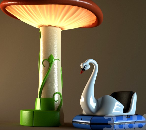 swan &amp; mushroom