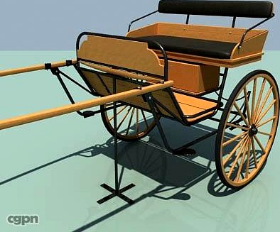 Wooden cart3d model