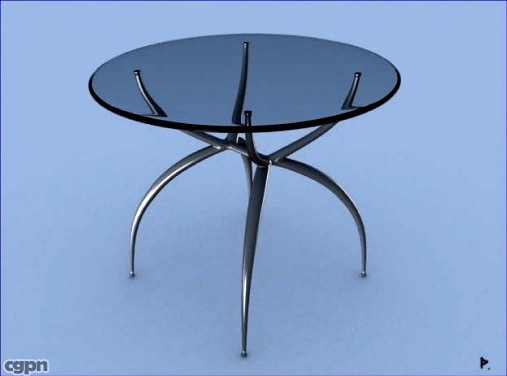 Round glass table 23d model