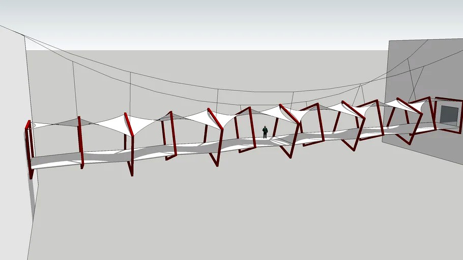 floating multiple hypars on suspended square frames