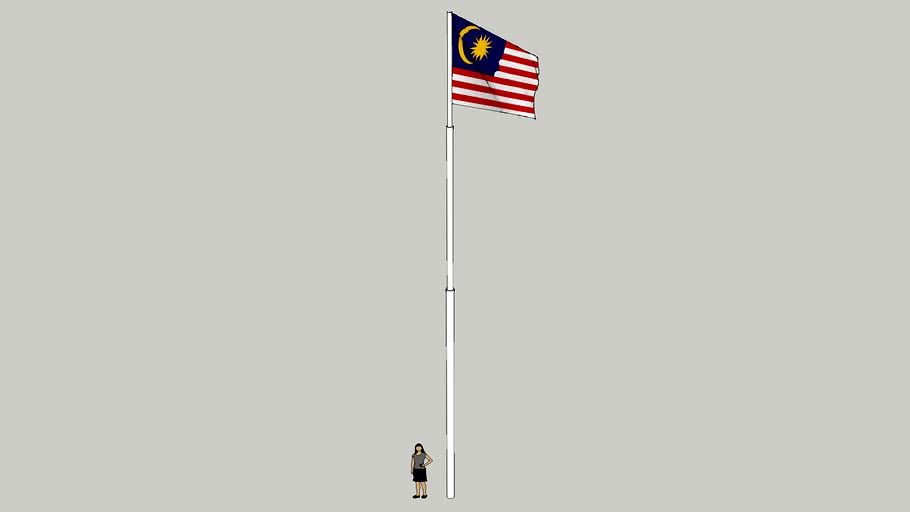 3D Bendera Malaysia Flag