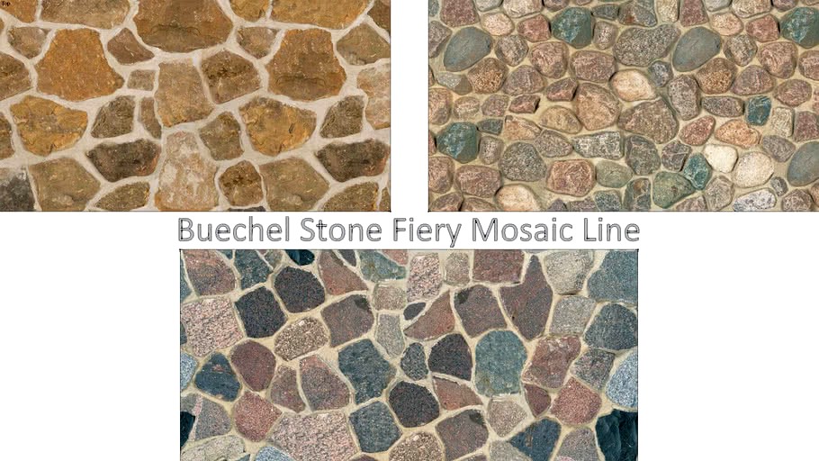 Buechel Stone Fiery Mosaic Line - Architectural Thin Veneer Stone and Full Stone Veneer Masonry 6x6