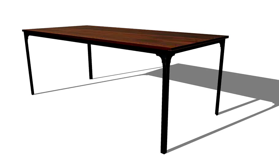 INDUSTRY Table de salle à manger en sheesham massif et métal noir L.200cm REF 165721 PRIX 650.00