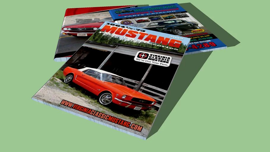 3 Classic Mustang Catalogs/Magazines Stacked