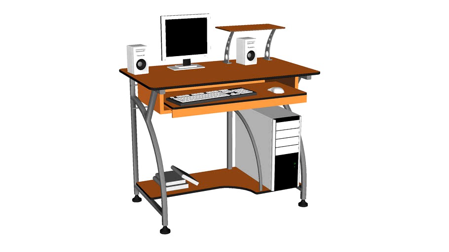 3D Computer, desk, computer desk, computer set, office computer, pc, personal computer, computer table