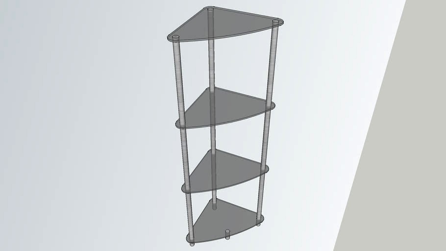 Glass Corner Shelving Unit 3d model