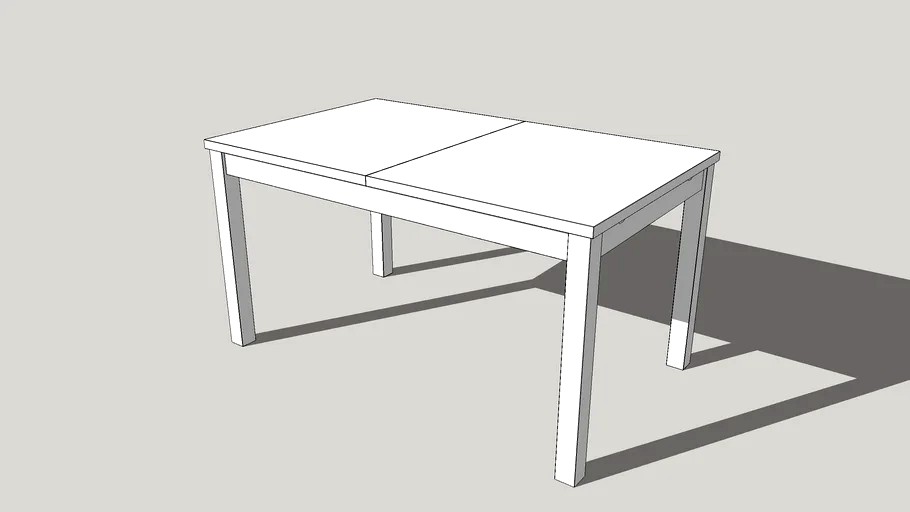 Ikea Bjursta 140 X 84 Cm White Table Blanche 3d Model 