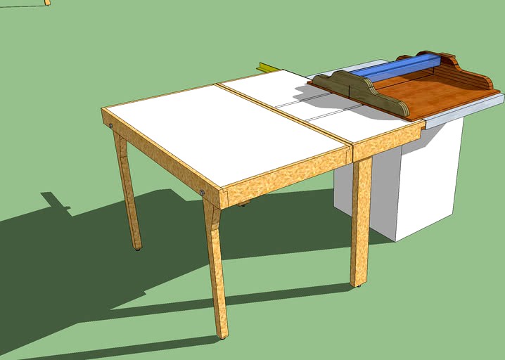 Folding Outfeed Table and Crosscut Sled for Jet Table Saw 2