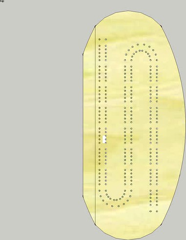 S shaped Cribbage template