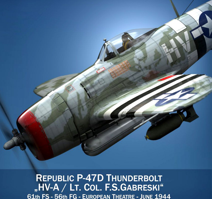 Republic P-47D Thunderbolt - HV-A - Lt.Col. F.S.Gabreski3d model