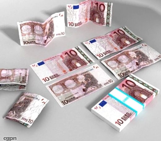 10 Euro Banknotes3d model