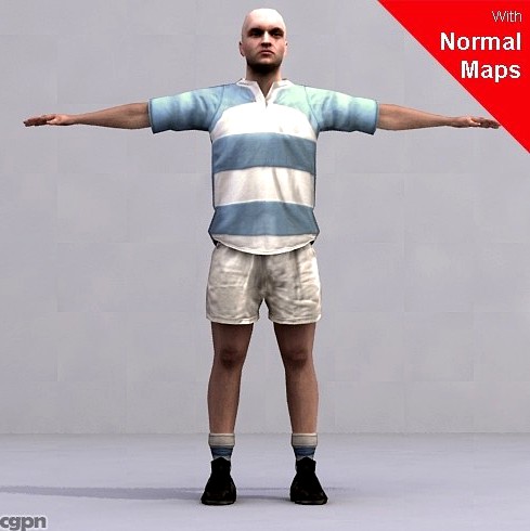 SMan0010-CS / Rigged for 3D Max Character Studio3d model