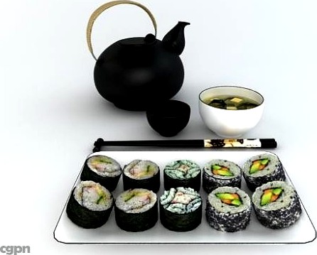 Japanese dishes3d model