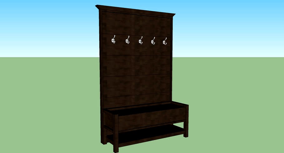 Crate & Barrel Dearborne Bench with Coat Rack