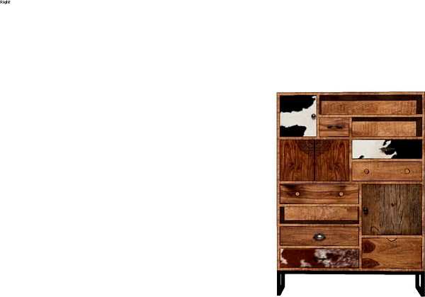 78336 Cabinet Rodeo 3Doors 8Drw (Hochkommode Rodeo 3trg 8SK)