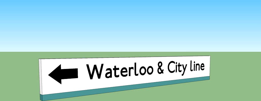 London Underground Waterloo & City Line Sign - Pointing to (left)