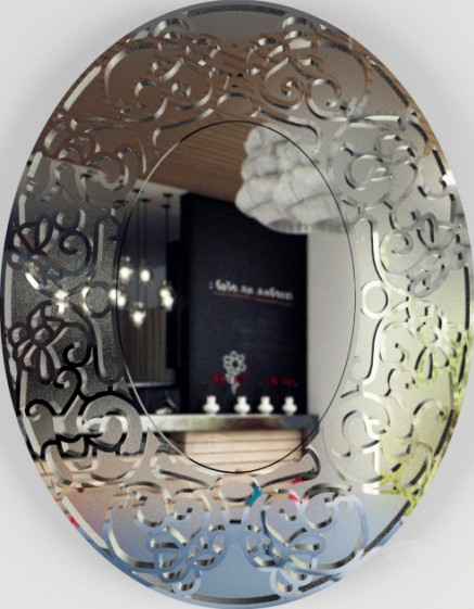 Рама с зеркалом овальная резная ARGENTO 6025