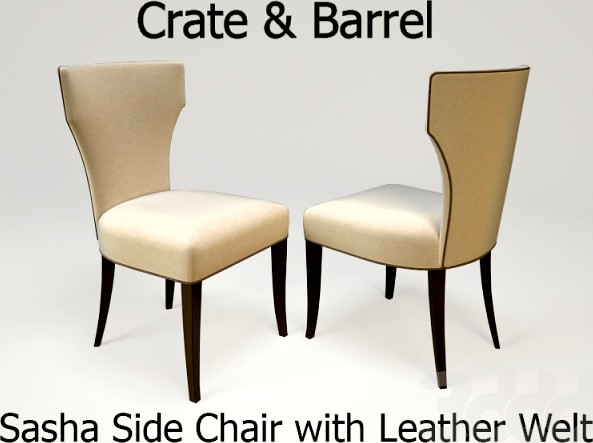 Crate&amp;Barrel &quot;Sasha Side Chair with Leather Welt&quot;