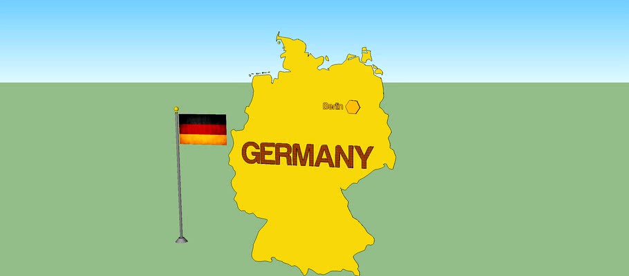 Germany Flag+Map