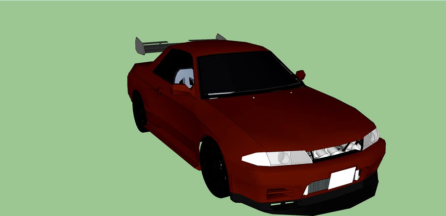 Modified Nissan GT-R R33 V Spec (Dark Orange/Red)