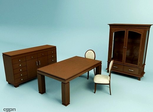 MD2 dinning set3d model