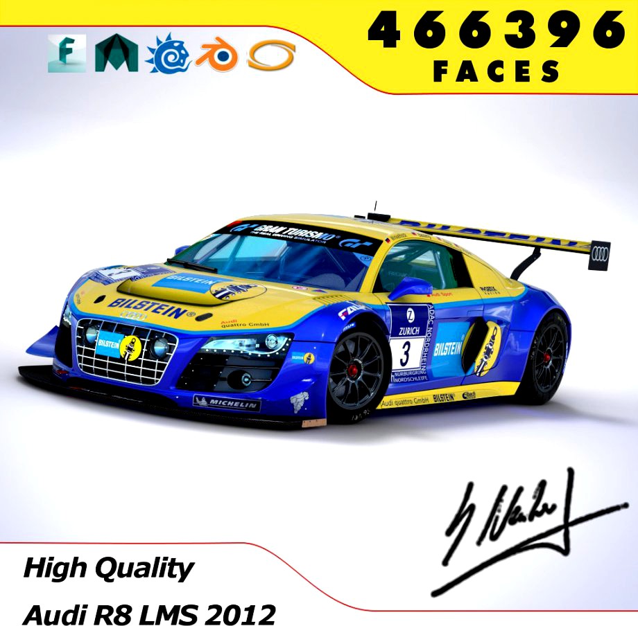 Audi R8 LMS - 24h Nürburgring Champion Car 20123d model