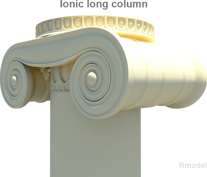 Greek ionic long column3d model