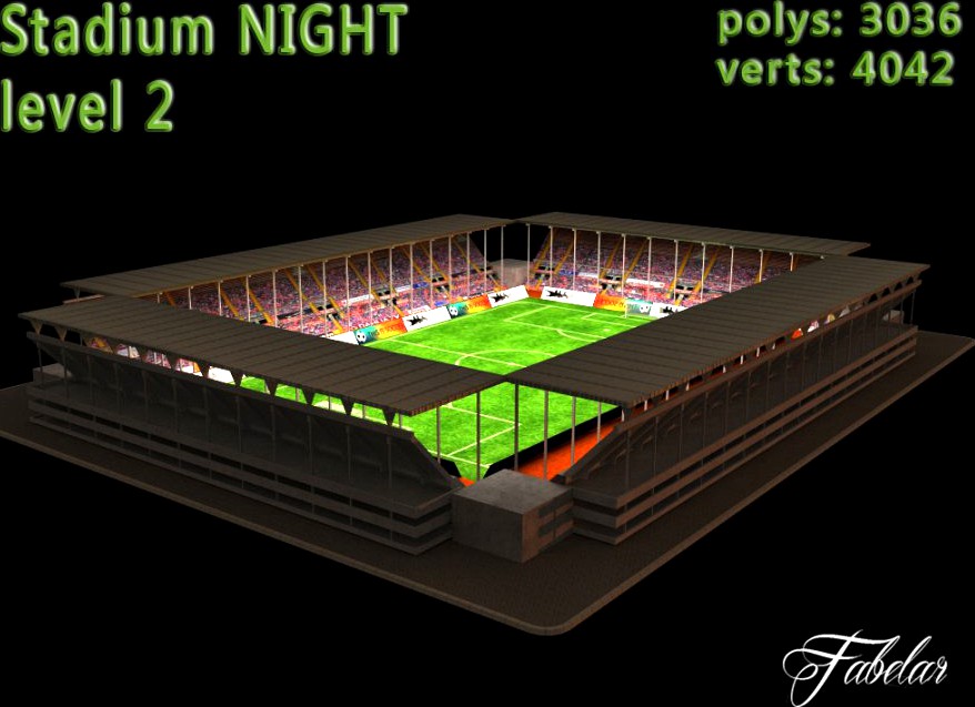 Stadium Level 2 Night3d model