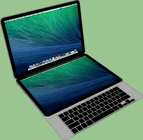 MacBook dual touch screen with slide out keyboard