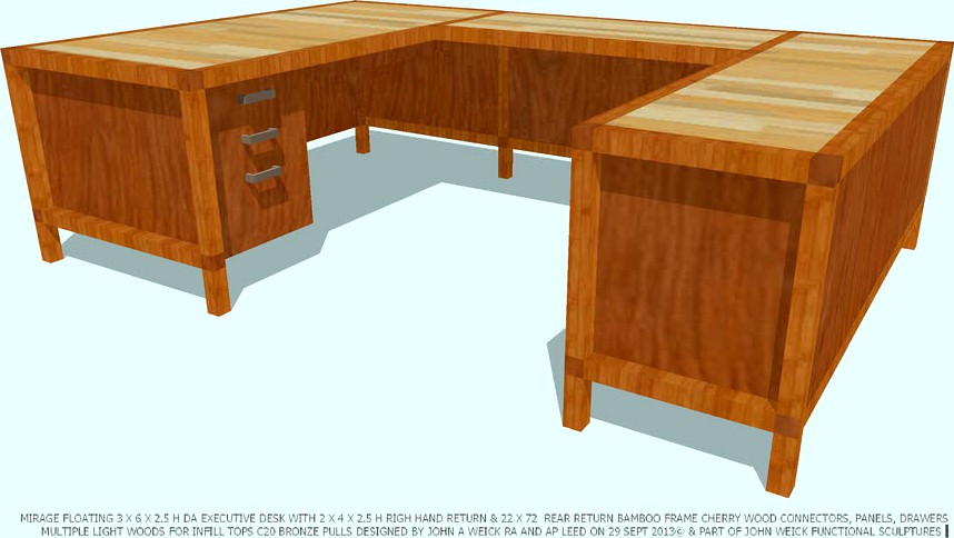 DESK & RT CREDENZA MIRAGE COMBINATION BY JOHN A WEICK RA