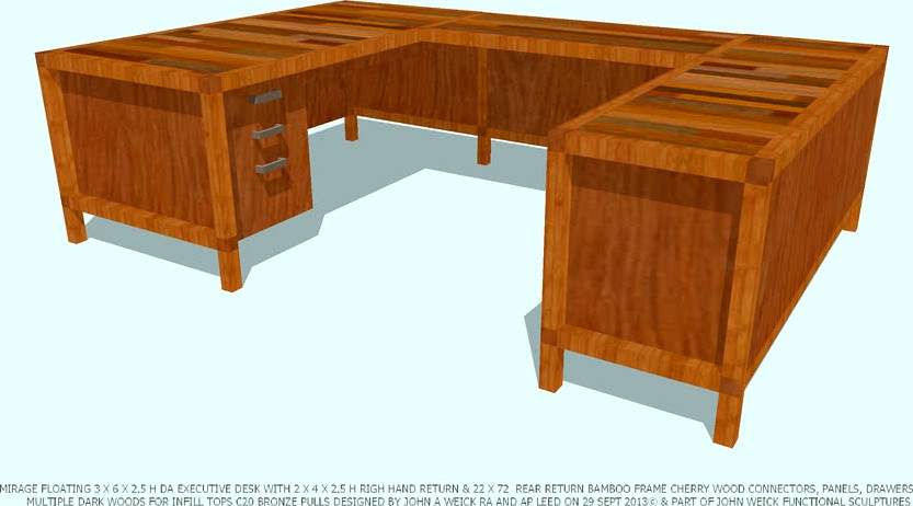 DESK & RT CREDENZA MIRAGE COMBINATION BY JOHN A WEICK RA