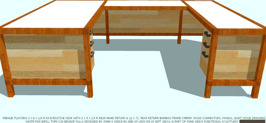 DESK & RT CREDENZA MIRAGE COMBINATION BY JOHN A WEICK RA