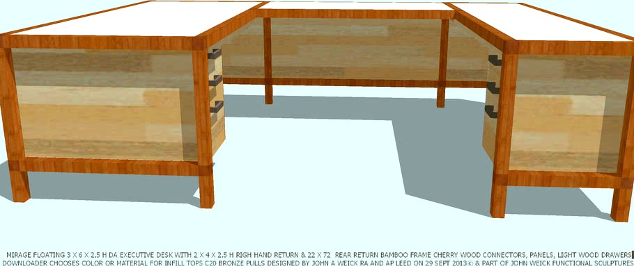 DESK & RT CREDENZA MIRAGE COMBINATION BY JOHN A WEICK RA