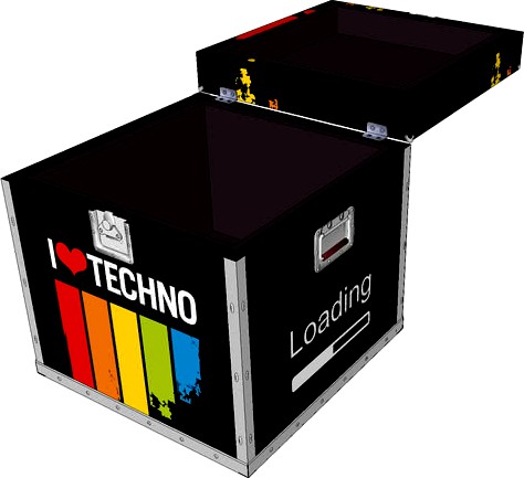 Maleta discos I LOVE TECHNO