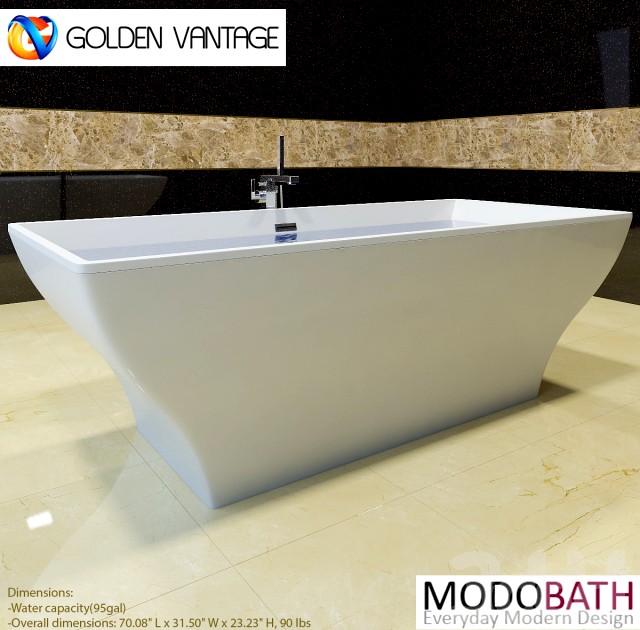 GV Bathroom White Color FreeStanding Acrylic Bathtub GV-HZF296A