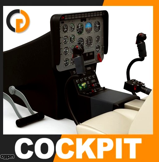 Cockpit with Full Avionics and Seat3d model