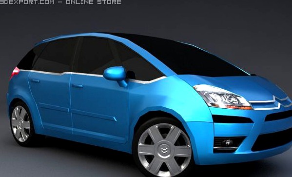 Citroen C4 Picasso  3d model car 3D Model