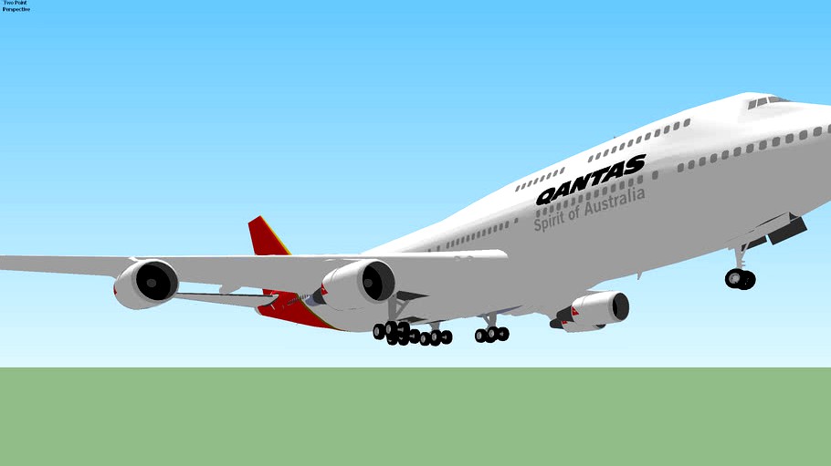 Qantas Boeing 747- 400 Aterrizando en Santiago, Chile.