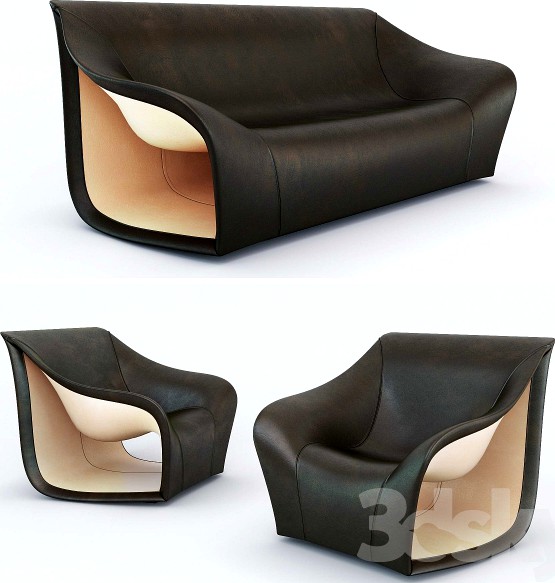 Split Sofa and Chair by Alex Hull