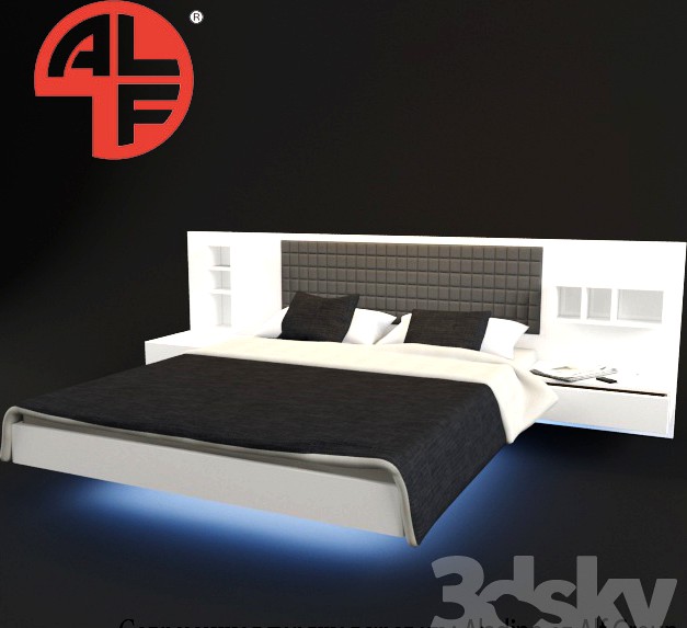 Modern floating bed